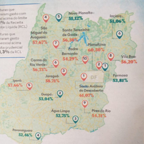 Mapa em O Popular mostra localidades em descumprimento à lei