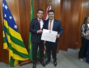 Ronaldo Pinto Leite com o vereador Eduardo Prado que presidiu a sessão