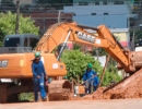 Obra de esgoto nas proximidades do Quartel, no Bairro Mato Grosso